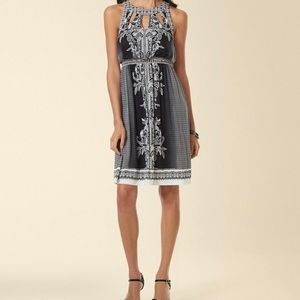 Soma Keyhole Black and White Floral dress S